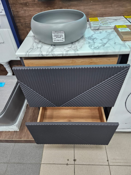 Тумба 60 см под столешницу серая 